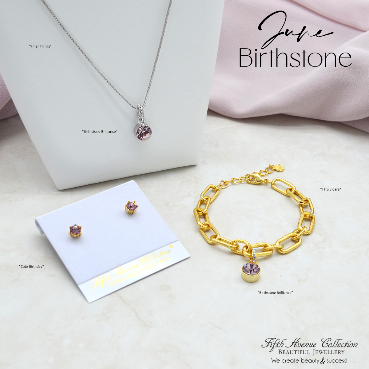 These gorgeous FAC designs are perfect for all of the beautiful people born in June 💕Light Rose Pink Swarovski Crystal 

www.jewelsaremyjam.ca

 #FACstyle #ilovemyFAC #junebirthstone