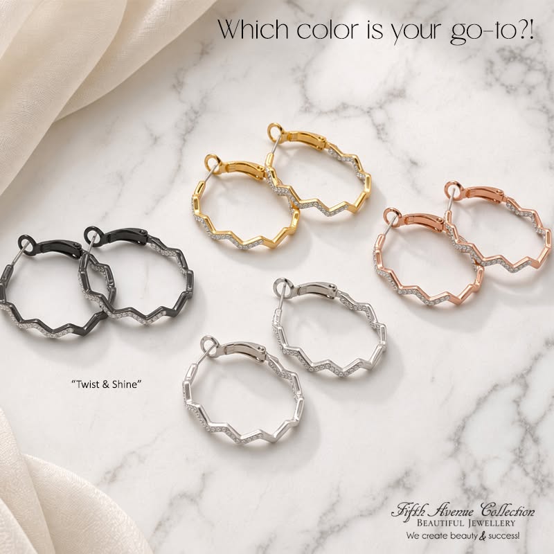 Which color of our popular "Twist & Shine" hoop earrings is your go-to?! ✨

Shop this earring https://www.jewelsaremyjam.ca

#FACstyle #IlovemyFAC #hoopearrings